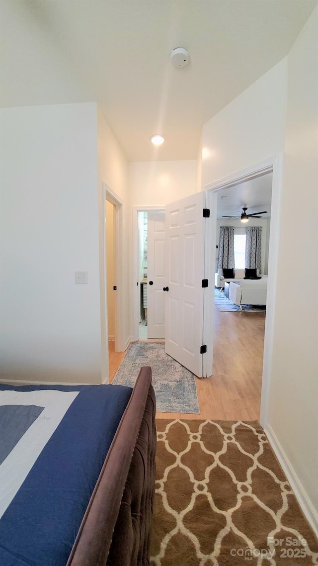 bedroom featuring light hardwood / wood-style flooring