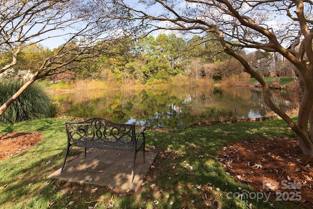 view of yard featuring a water view