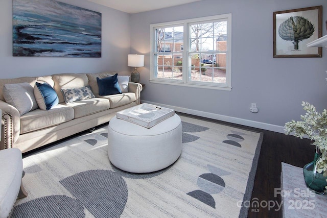 living room featuring hardwood / wood-style flooring