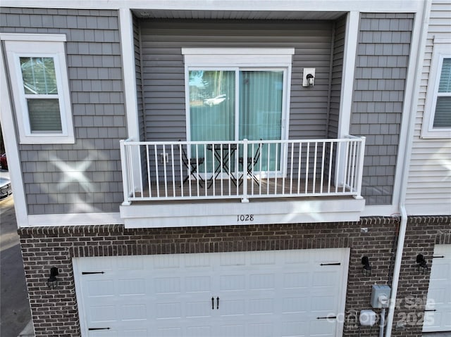 exterior space featuring a garage