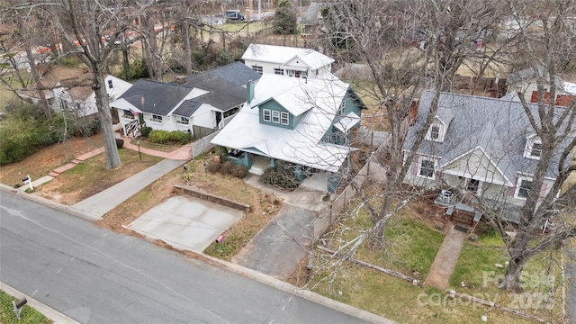 aerial view with a residential view