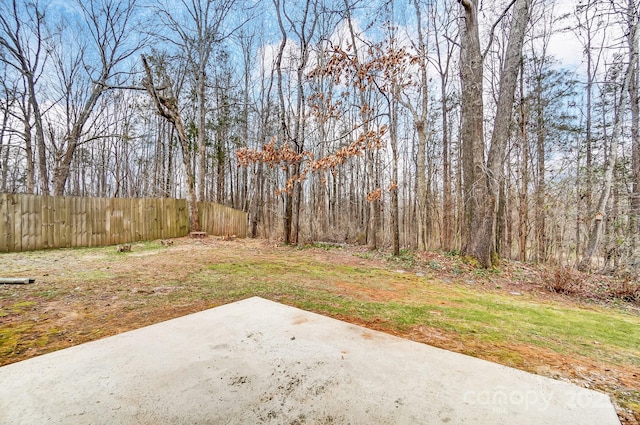 view of yard with a patio