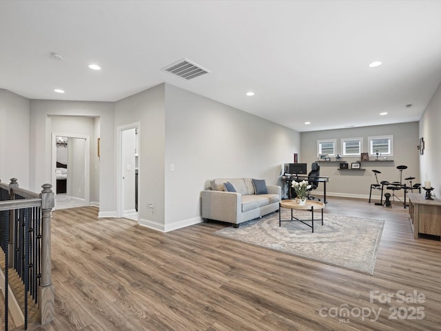 living room featuring hardwood / wood-style flooring