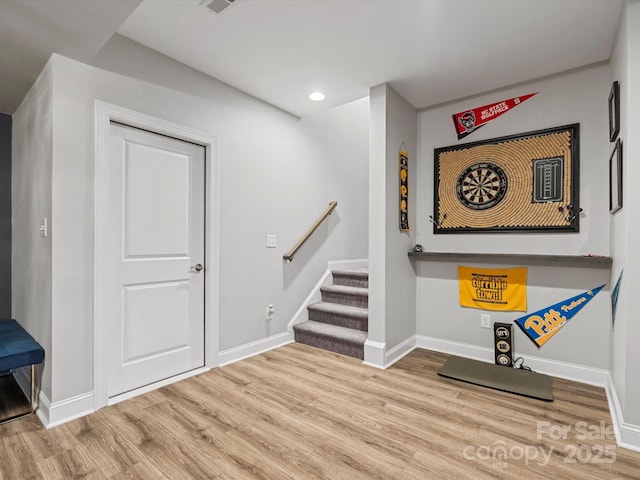 interior space featuring wood-type flooring