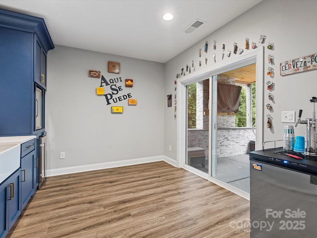 interior space with wood-type flooring