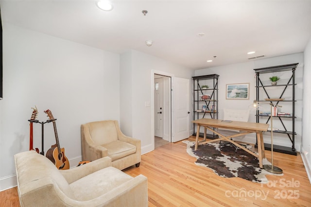 office featuring wood-type flooring