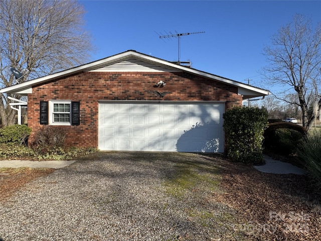 view of property exterior with a garage