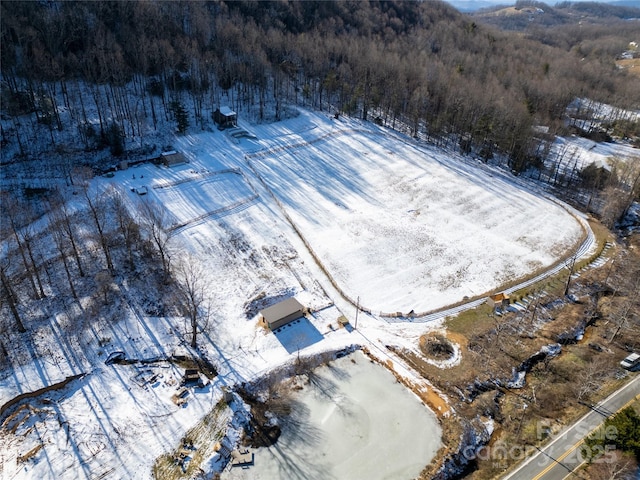 view of snowy aerial view