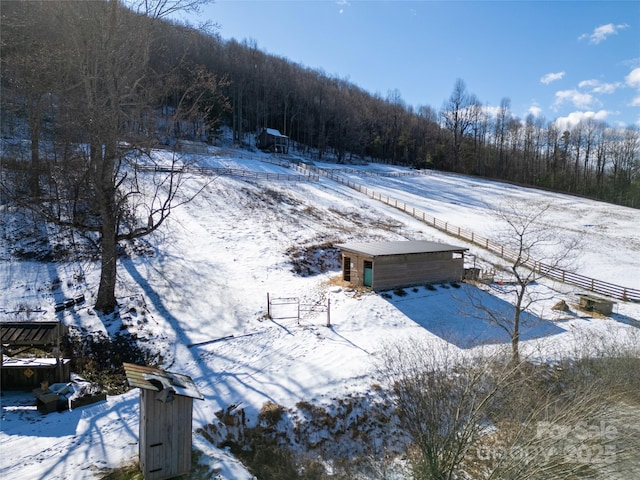 view of snowy aerial view