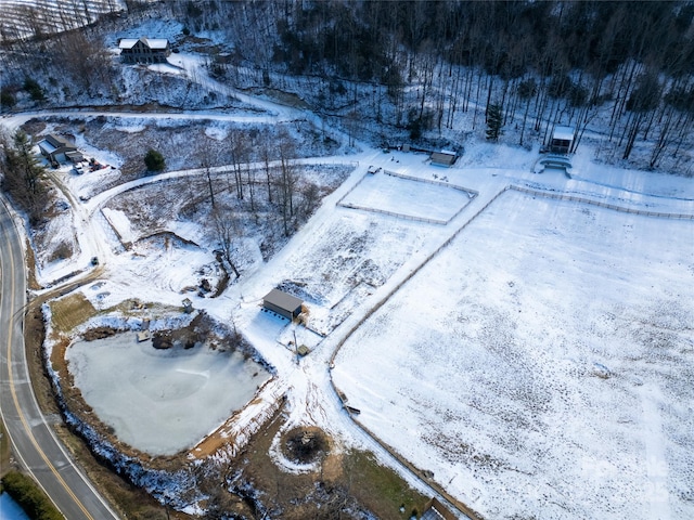 view of snowy aerial view