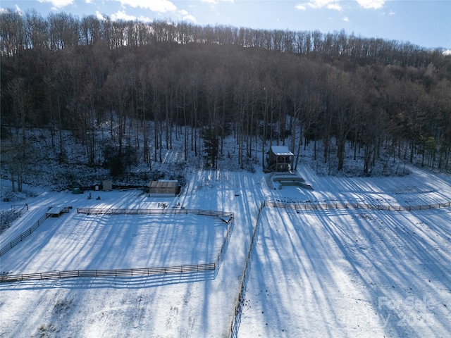 view of snowy aerial view