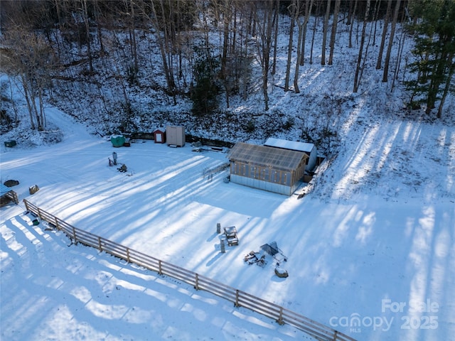 view of snowy aerial view