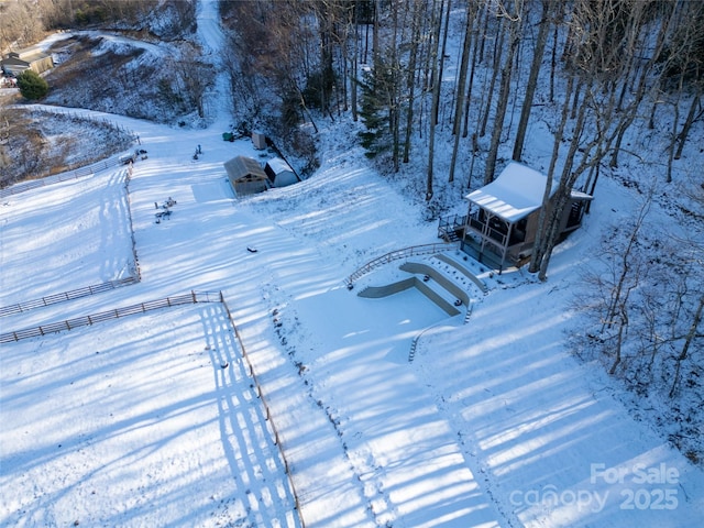 view of snowy aerial view