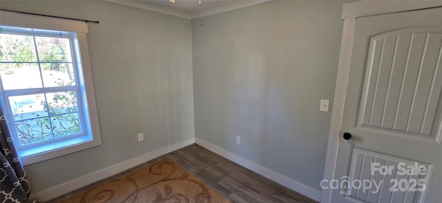 empty room featuring dark wood-type flooring