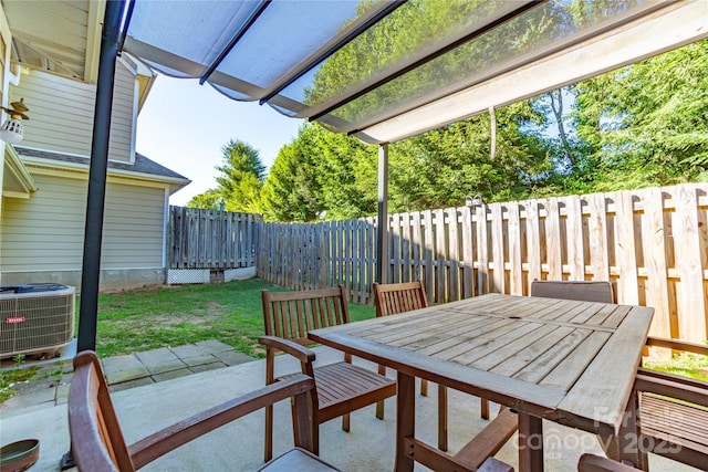 view of patio / terrace featuring central air condition unit