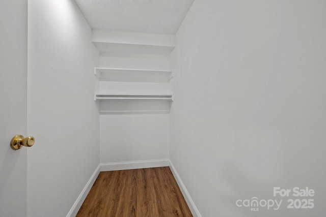 spacious closet featuring hardwood / wood-style floors