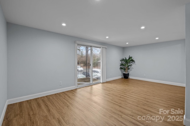 empty room featuring light wood-type flooring