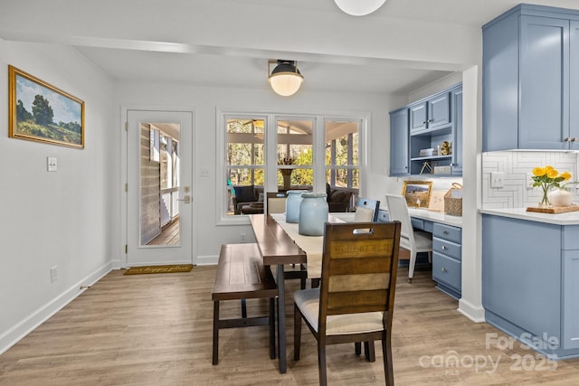 dining room featuring light wood-type flooring