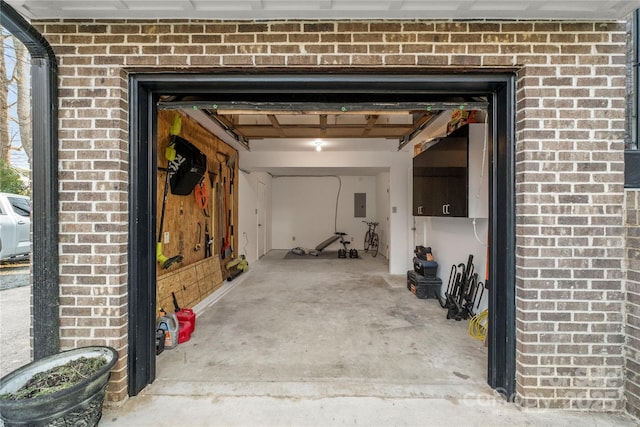 garage with electric panel