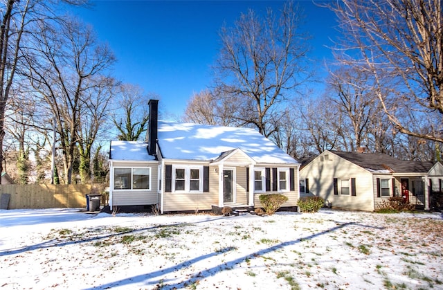 view of single story home