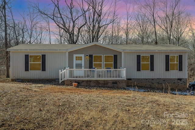 view of front of property with a porch