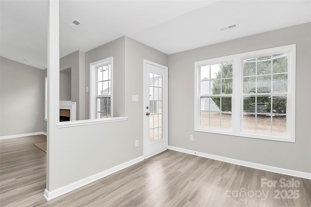 entryway featuring light hardwood / wood-style flooring