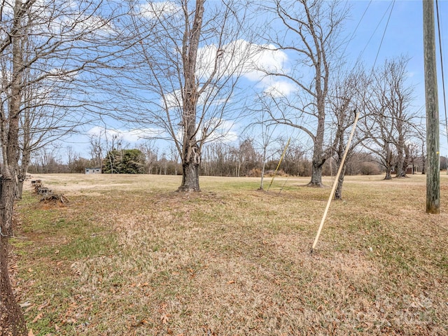 view of yard with a rural view