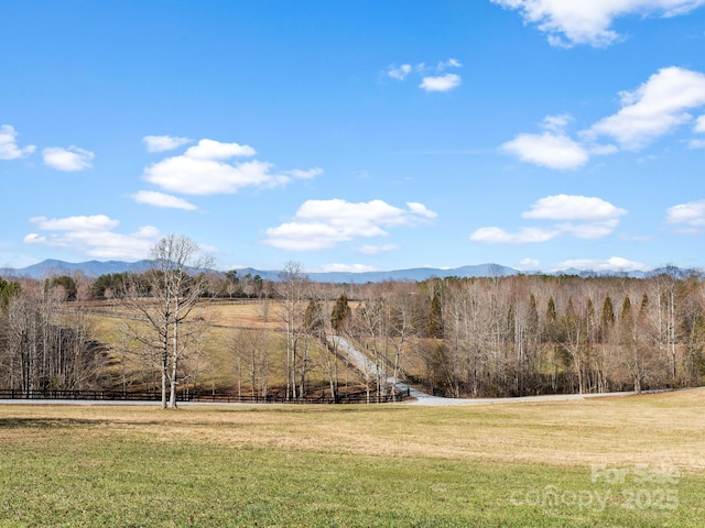 property view of mountains with a rural view