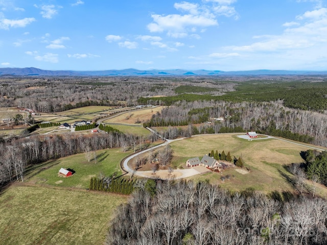 aerial view with a rural view and a mountain view