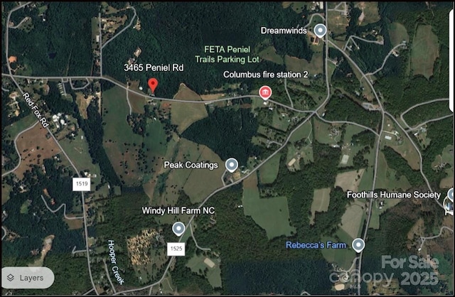 3465 Peniel Rd, Tryon, NC 28782 - aerial overview of property's location
