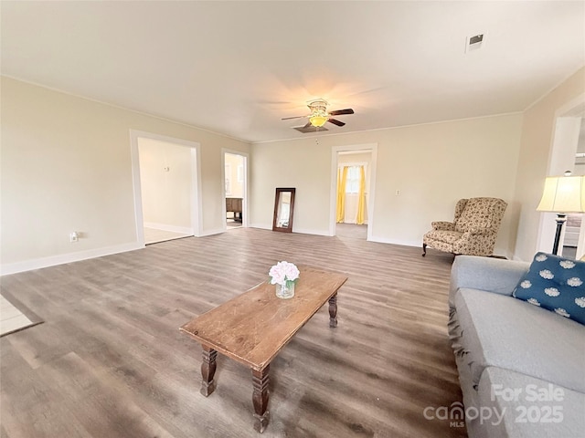 3465 Peniel Rd, Tryon, NC 28782 - living room with wood finished floors and a ceiling fan