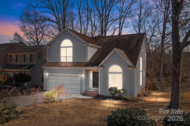 view of front facade featuring a garage