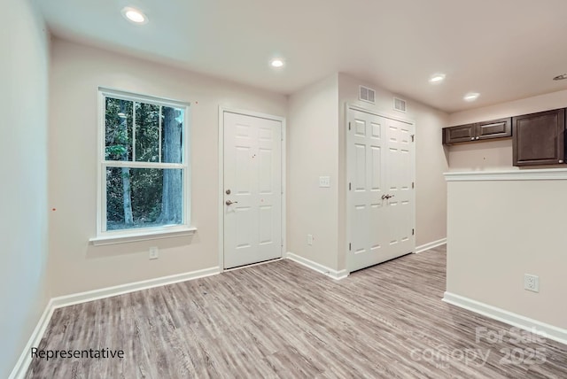 interior space featuring light hardwood / wood-style floors