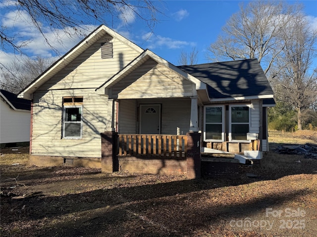 bungalow-style home featuring covered porch