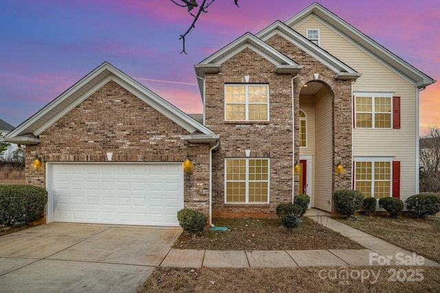 view of property with a garage