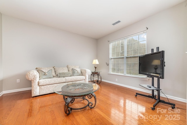 living room featuring hardwood / wood-style floors