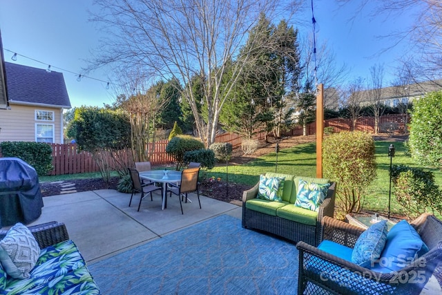 view of patio / terrace featuring an outdoor hangout area