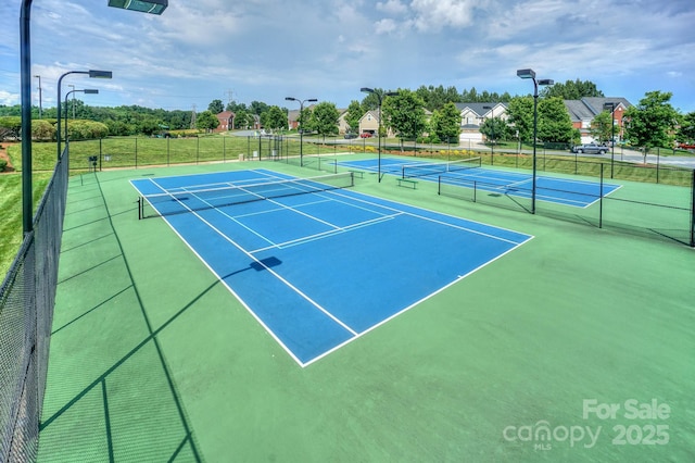 view of tennis court with basketball court