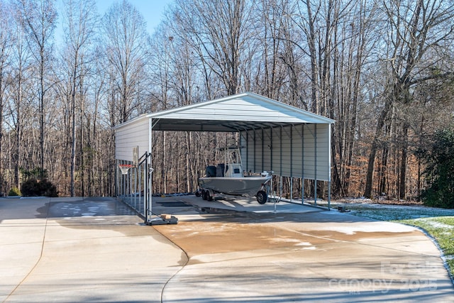 view of outbuilding featuring a carport