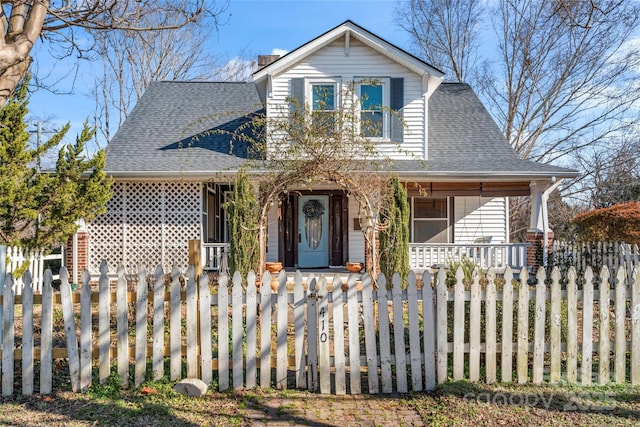 view of front of property with covered porch