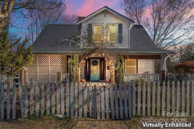 view of front of property with a porch