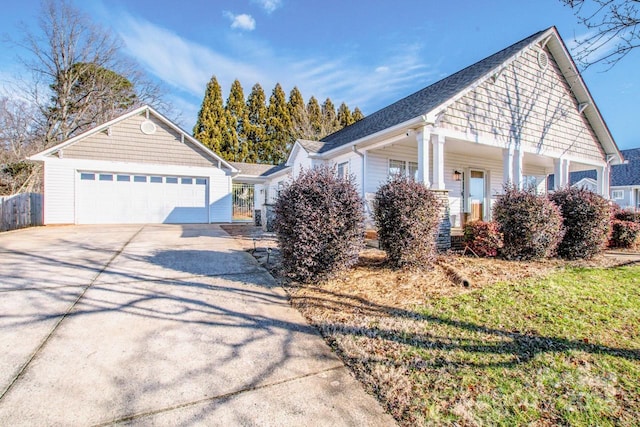 view of property exterior with a garage