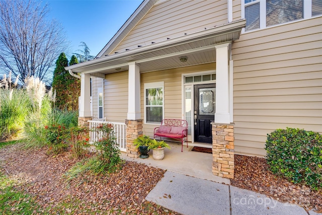 property entrance with a porch