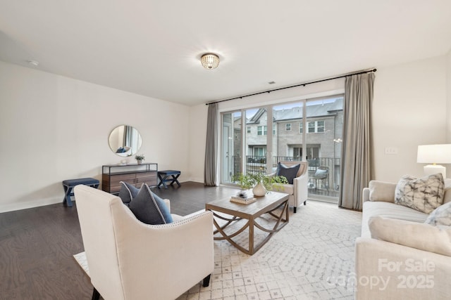 living room featuring hardwood / wood-style flooring