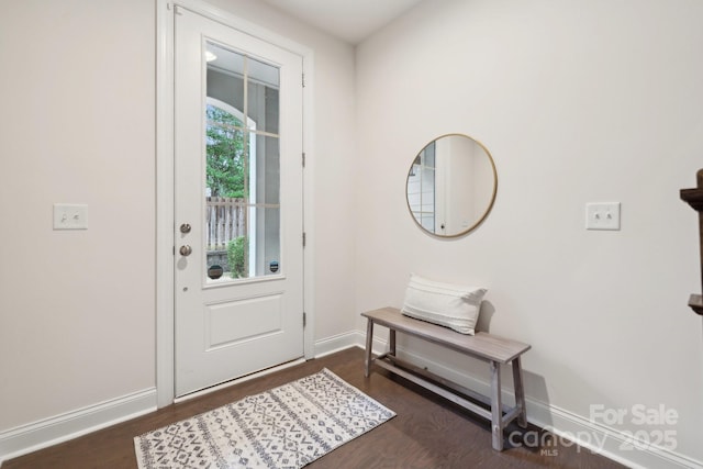 entryway featuring dark hardwood / wood-style floors