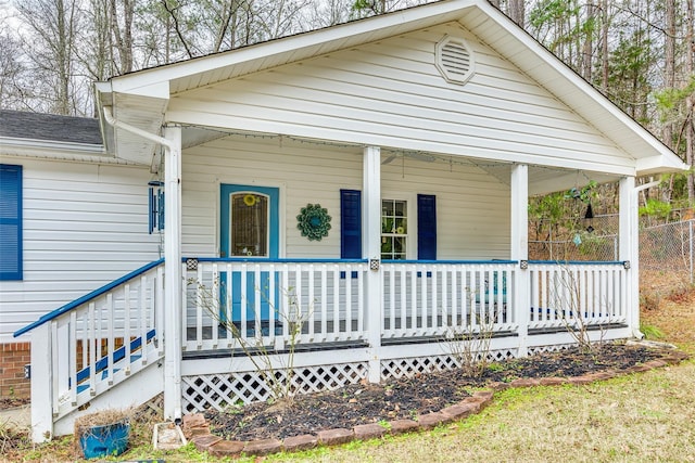 view of front facade featuring a porch