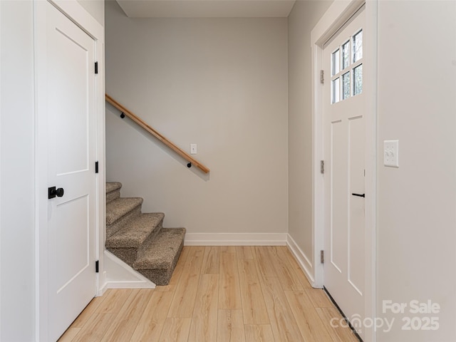 foyer entrance featuring light hardwood / wood-style floors