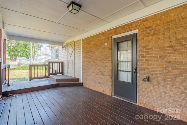 wooden terrace with covered porch