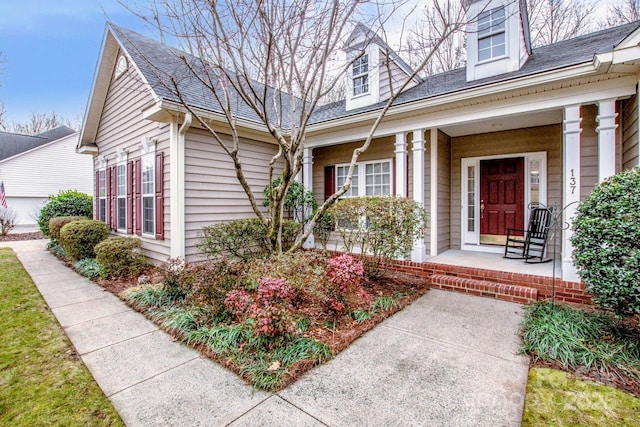 exterior space with covered porch