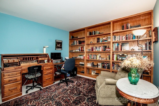 view of carpeted office space